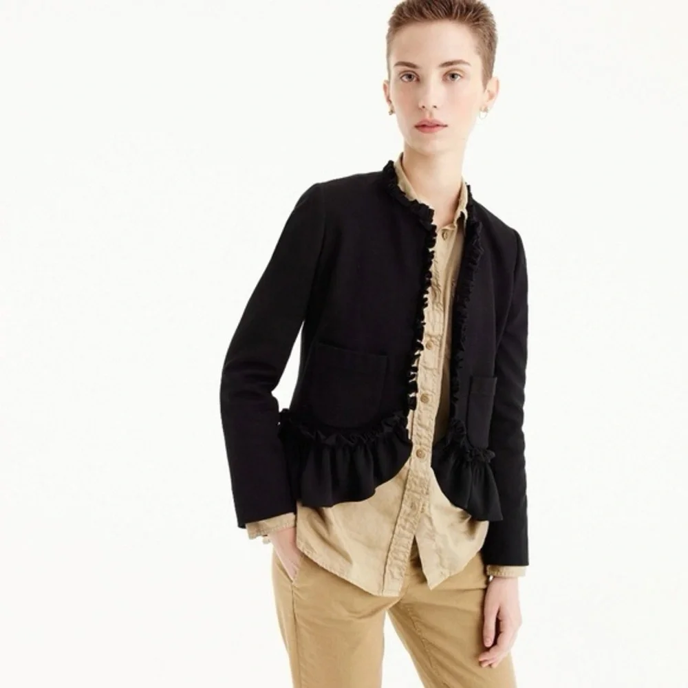 J.Crew The Going-out Blazer With Ruffles size 8